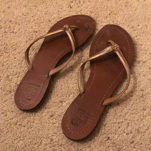Tory Burch flip flops (gold)